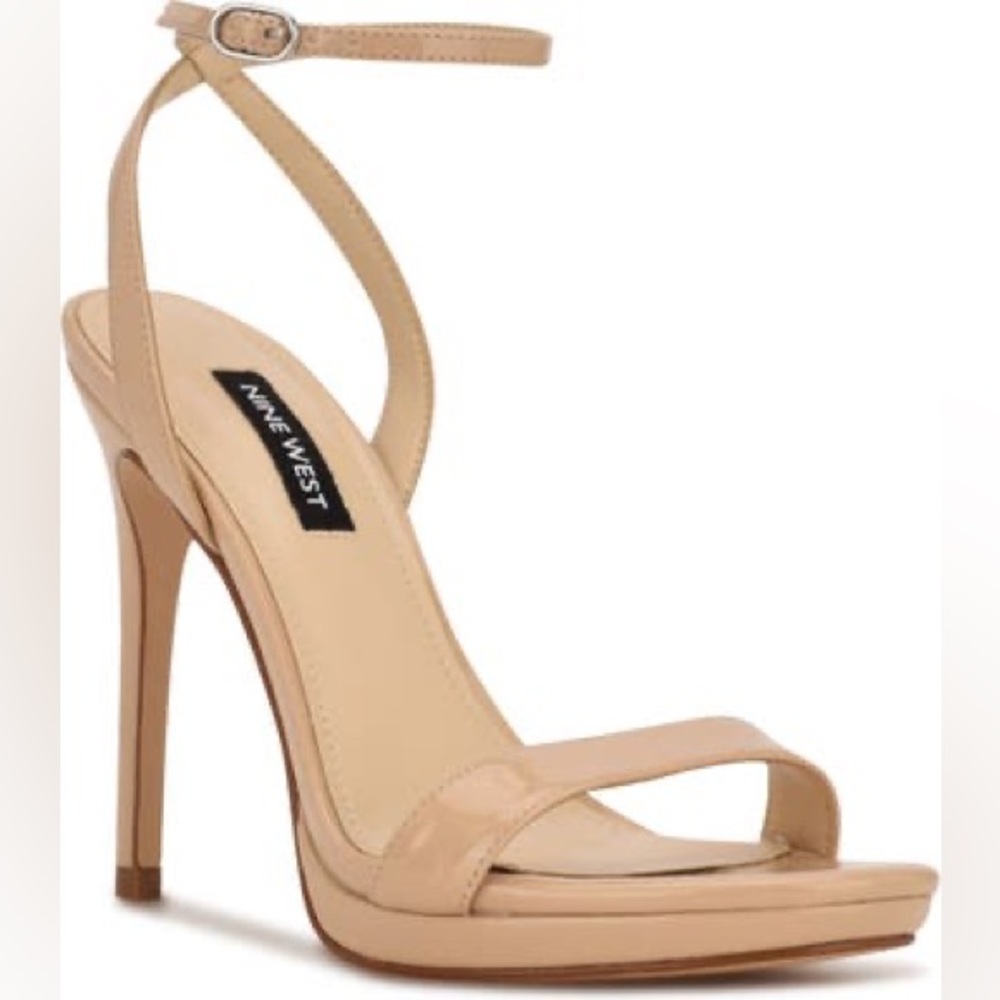 Nine West Loola Stiletto Heel Sandal Shoes $89 Nude Sz 7